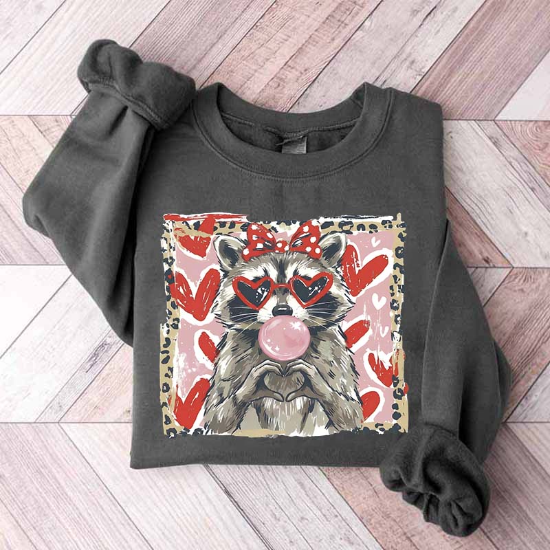 Valentine Raccoon Sweatshirt