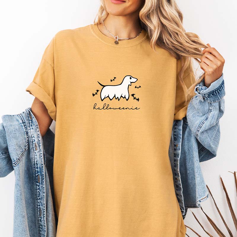 Ghost Dachshund Happy Halloween T-Shirt