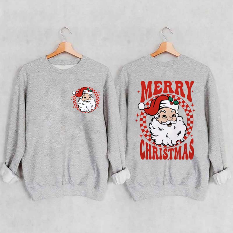 Retro Merry Christmas Santa Sweatshirt