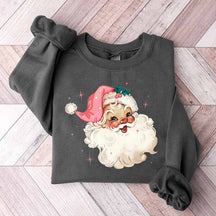 Pink Santa Retro Christmas Sweatshirt
