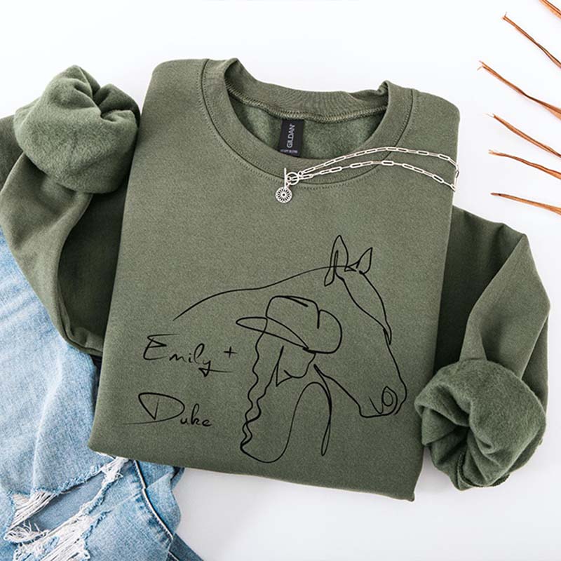 Custom Horse Present Equestrian Sweatshirt
