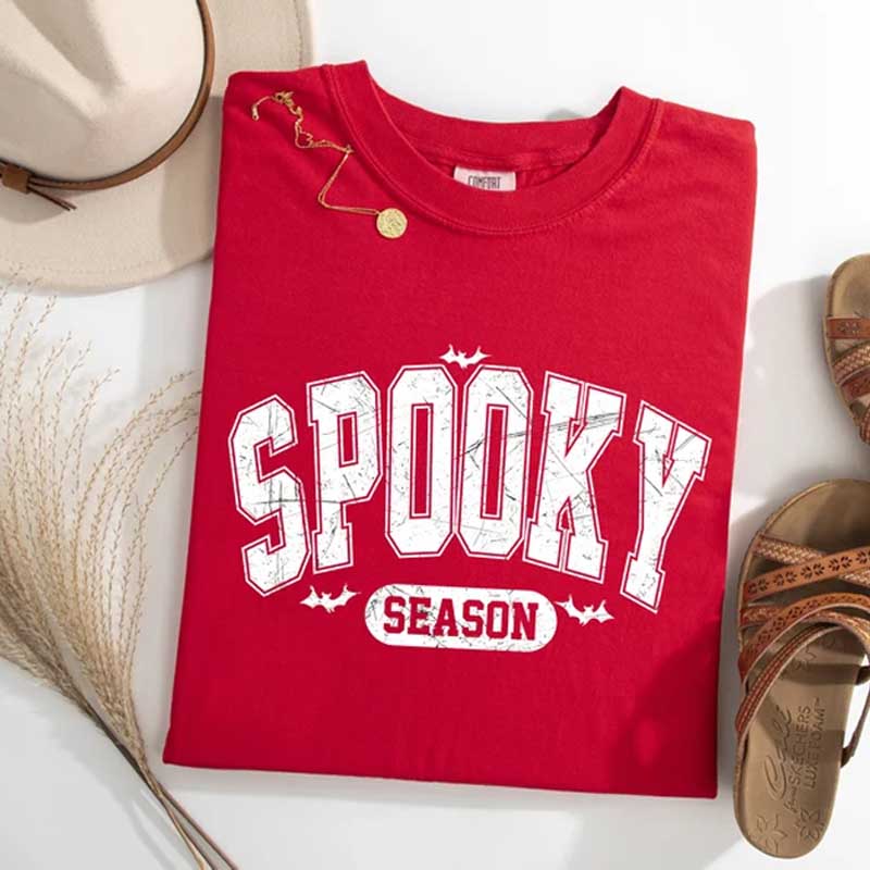 Womens Halloween Spooky Season Fall T-Shirt