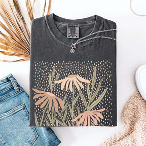 Boho Floral Abstract Botanical Aesthetic T-Shirt