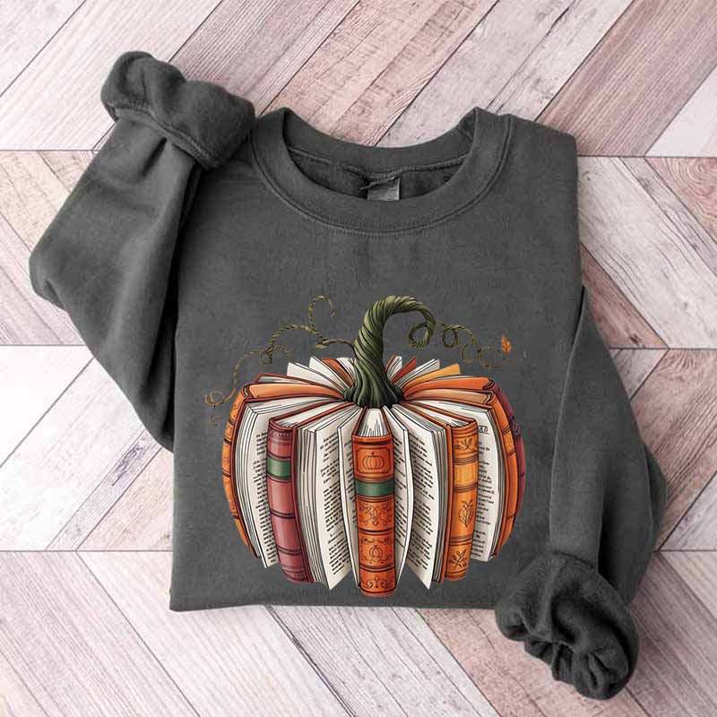 Fall Book Pumpkin Halloween Sweatshirt