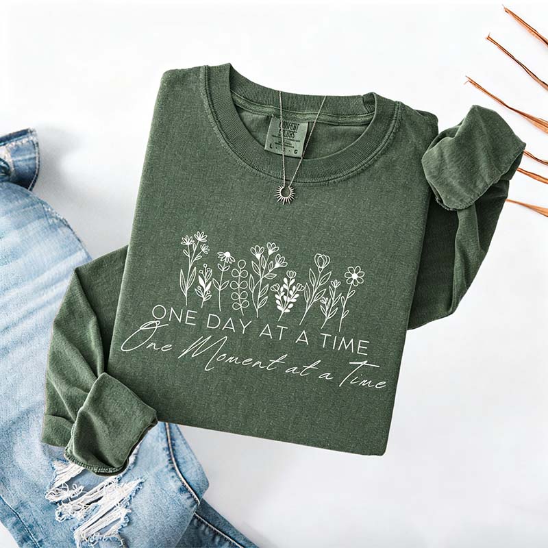One Day At A Time Cozy Floral Sweatshirt