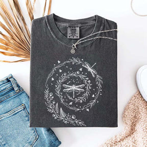 Cute Wildflowers Dragonfly Nature T-Shirt