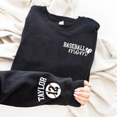 Personalize Baseball Mom Kids Name On Sleeve Sweatshirt