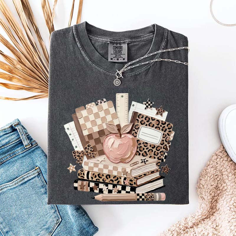 Checkered Leopard Teacher T-Shirt