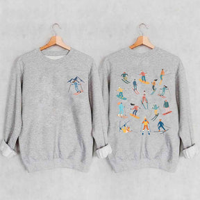 Retro Cute Ski Girl Sweatshirt