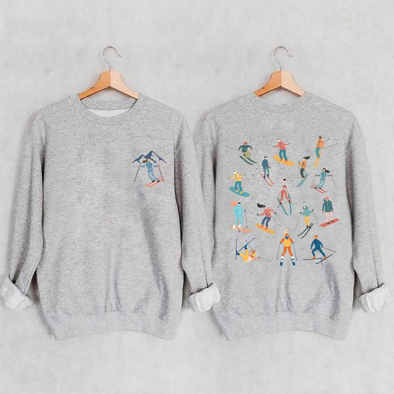 Retro Cute Ski Girl Sweatshirt