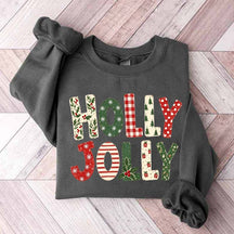 Holly Jolly Merry Christmas Tree Floral Sweatshirt