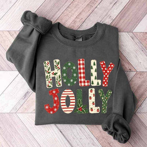 Holly Jolly Merry Christmas Tree Floral Sweatshirt