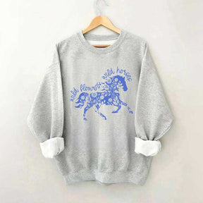 Wild Horses Graphic Vintage Western Country Sweatshirt