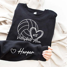 Personalized Volleyball Mom Name On Sleeve Sweatshirt