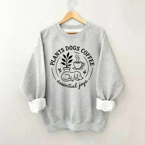Plants Dogs Coffee Sweatshirt