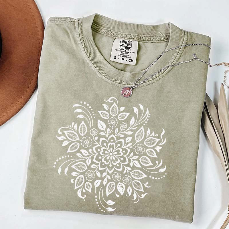 Vintage Mandala Flower T-Shirt