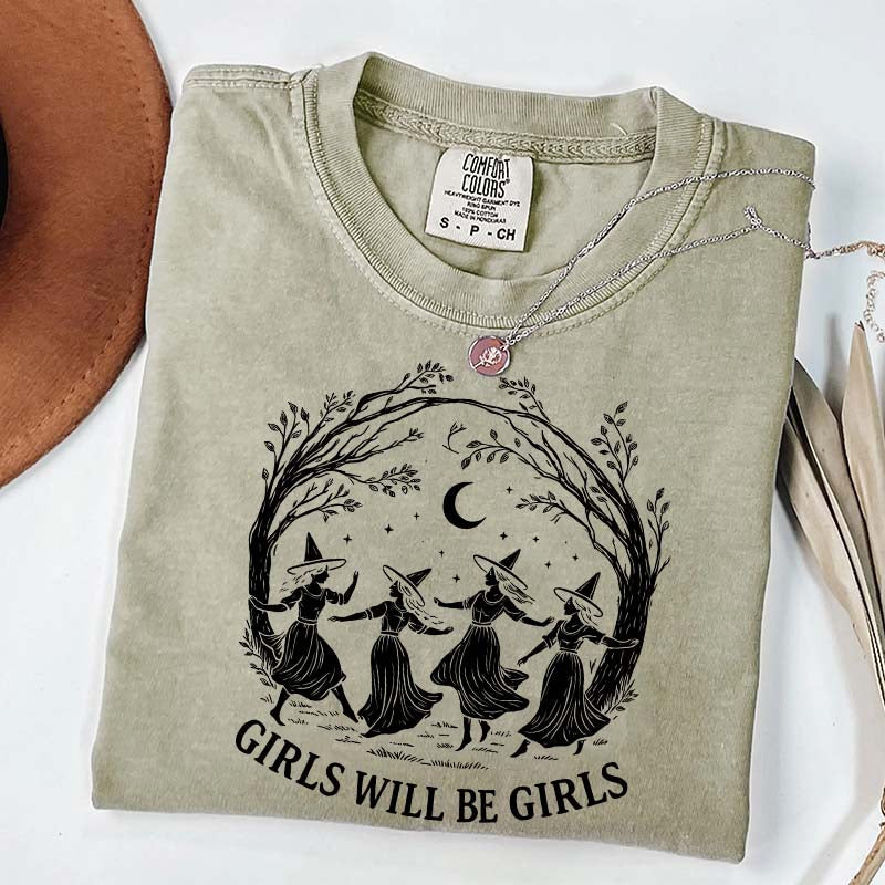 Vintage Girls Will Be Girls Witch T-Shirt