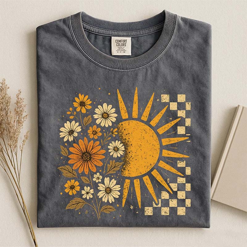 Retro Floral Sun T-Shirt