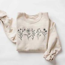 Floral Line Art Mom Sweatshirt