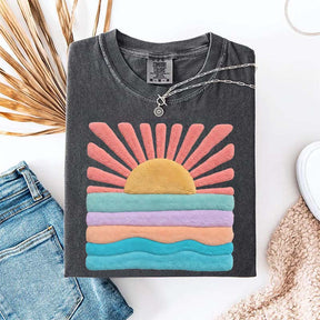 Trendy Aesthetic Sun Printed T-Shirt
