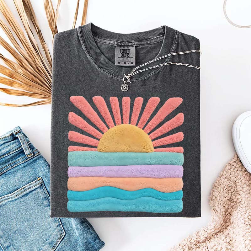 Trendy Aesthetic Sun Printed T-Shirt