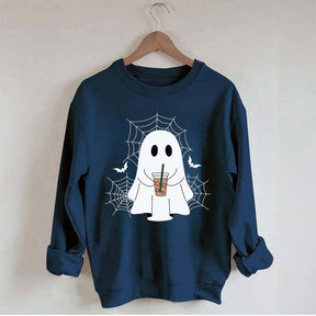 Ghost Drinking Coffee Sweatshirt