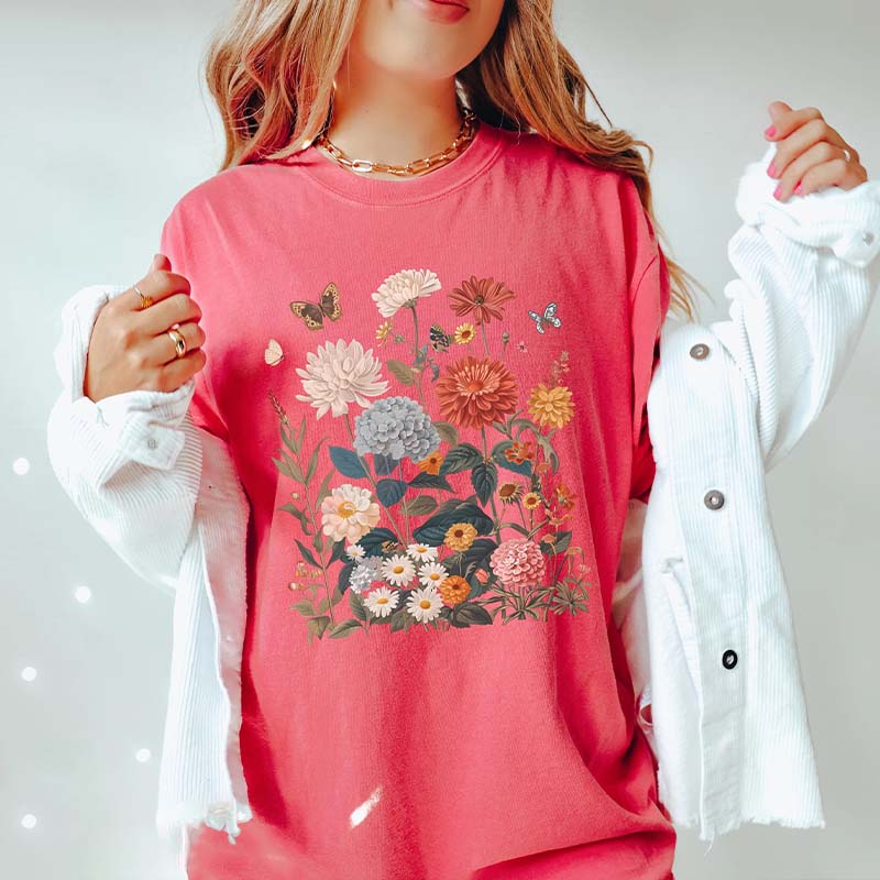 Wildflowers Cottagecore Boho Nature T-Shirt