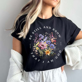 Women Christian Religious Flower T-Shirt