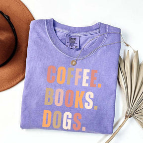 Coffee Books Dogs T-Shirt