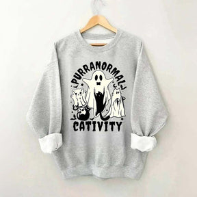 Purranormal Cativity Spooky Ghost Cat Sweatshirt