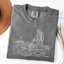 Jesus Walking on Water Comfort T-Shirt