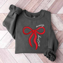 Merry Christmas Bow Winter Sweatshirt