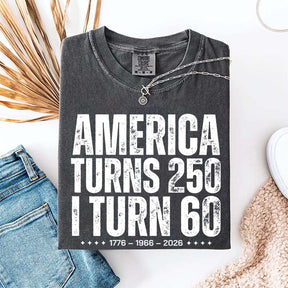 Custom Birthday America Turns 250 T-Shirt