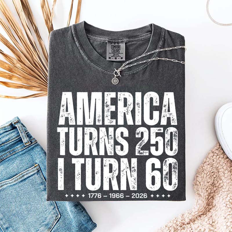 Custom Birthday America Turns 250 T-Shirt