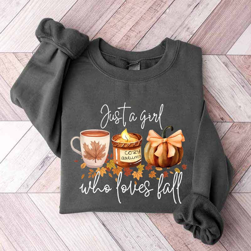 Just A Girl Who Loves Fall Football Coffee Sweatshirt
