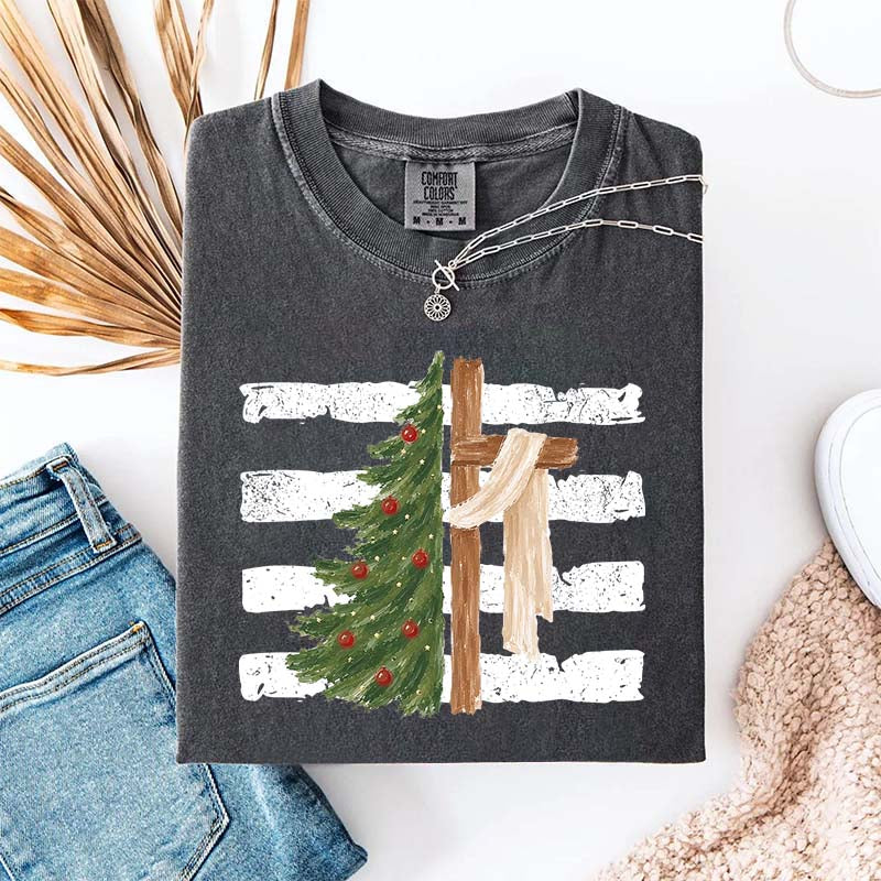 Christmas Tree Cross Faith T-Shirt