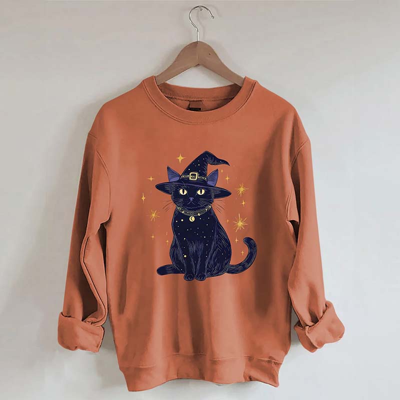Halloween Witch Kitten Sweatshirt