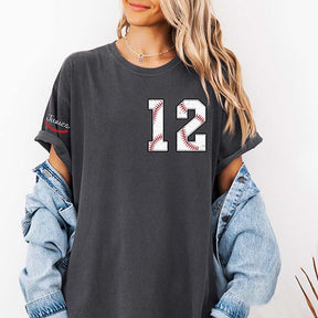 Custom Cute Baseball Number and Name T-Shirt