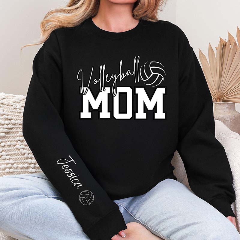 Personalized Volleyball Mom Kid Name Sweatshirt