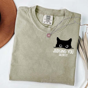 Judging You Silently Cat T-Shirt
