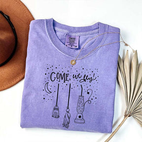 Come We Fly Witch Broom T-Shirt