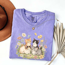 Retro Kitten Cute Cat Butterfly T-Shirt