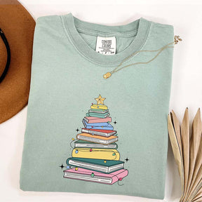 Christmas Book Tree Bookish T-Shirt