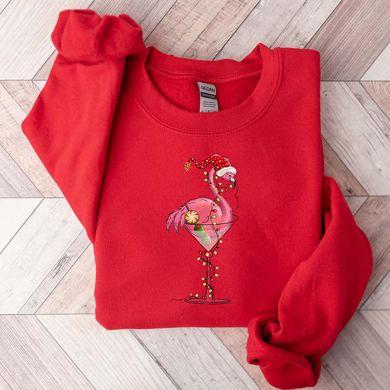 Christmas Flamingo String Lights Sweatshirt