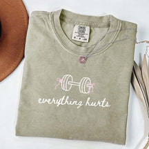 Everything Hurts Weightlifting Coquette Workout T-Shirt