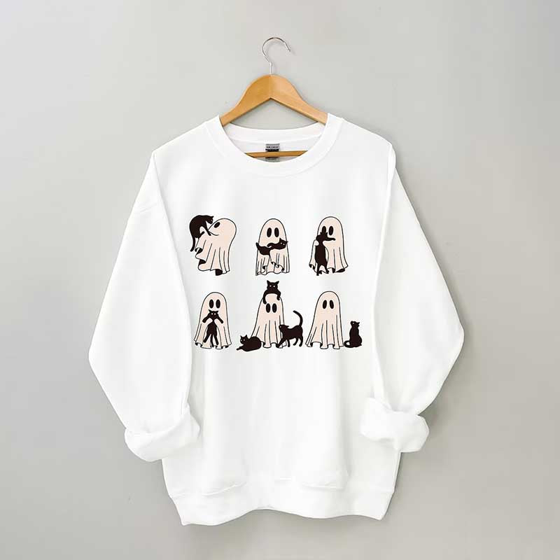 Ghost Black Cat Sweatshirt