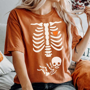 Skeleton Halloween Maternity T-Shirt