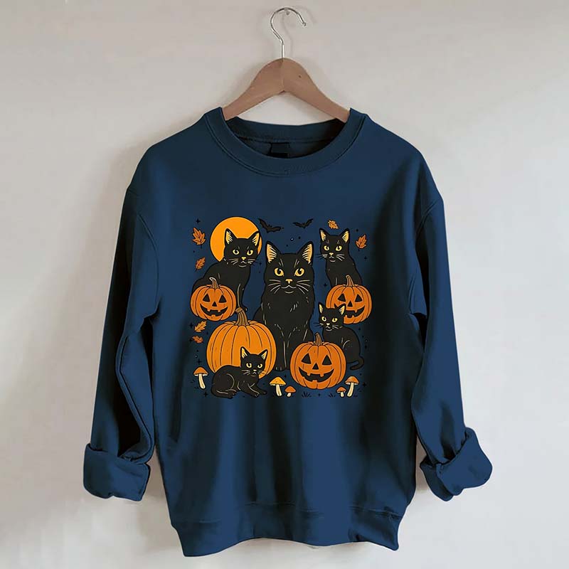 Halloween Cat And Pumpkin Sweatshirt