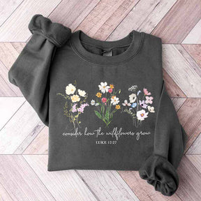 Wildflower Bible Verse Comfort Colors Sweatshirt