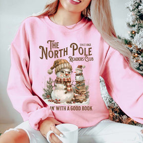 North Pole Book Club Snowman Sweatshirt